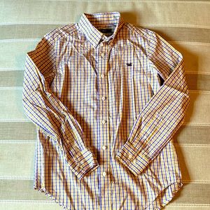 Southern Marsh Youth Juban Dress Shirt; Size L; purple, gold